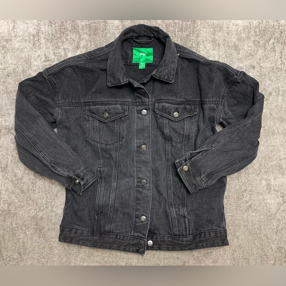 DIP Denim Brand Black Jean Jacket Sz XS Excellent Cond 100% Cotton